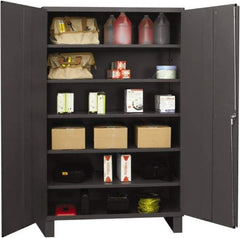 Durham - 5 Shelf Locking Storage Cabinet - Steel, 48" Wide x 24" Deep x 72" High, Gray - Benchmark Tooling