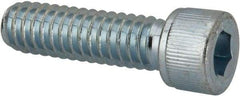 Value Collection - 1/4-20 UNC Hex Socket Drive, Socket Cap Screw - Alloy Steel, Zinc-Plated Finish, Fully Threaded, 7/8" Length Under Head - Benchmark Tooling