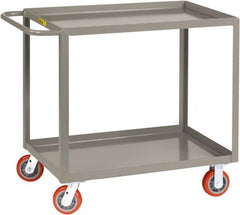 Little Giant - 2,000 Lb Capacity, 30" Wide x 54" Long x 36" High Shelf Cart - 2 Shelf, Steel, 2 Rigid/2 Swivel Casters - Benchmark Tooling