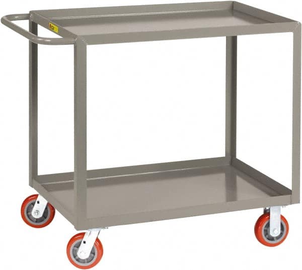 Little Giant - 2,000 Lb Capacity, 24" Wide x 54" Long x 36" High Shelf Cart - 2 Shelf, Steel, 2 Rigid/2 Swivel Casters - Benchmark Tooling