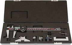 Mahr - 0 to 8" Outside Diameter Digital Caliper Set - 0.0005" Graduation, Hardened Stainless Steel - Benchmark Tooling