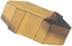 Iscar - 4356GPV Grade IC5010, 4.03mm Cutting Width Carbide Grooving Insert - 3.42mm Max Depth of Cut, Neutral, 0.3mm Corner Radius, TiCN/Al2O3/TiN Finish - Benchmark Tooling