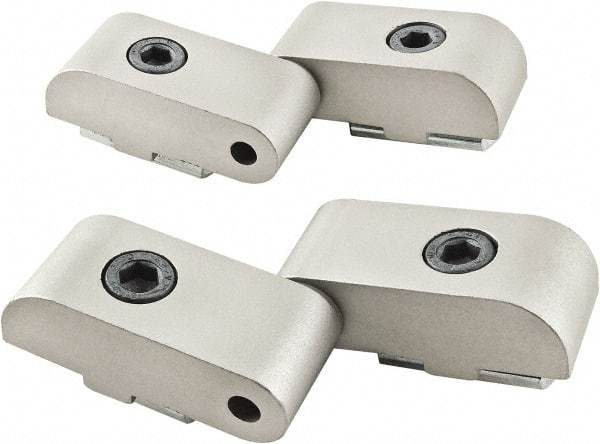 80/20 Inc. - 1-1/2" Long x 1-23/32" Wide x 26mm Thick, Left Lift Off Hinge Long Pin Top Short Pin Bottom - Aluminum, Clear Anodized Finish - Benchmark Tooling