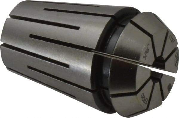 Parlec - 3/16" ER20 Coolant Collet - 1.24" OAL, 0.827" Overall Diam - Exact Industrial Supply