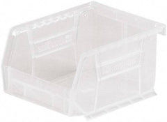 Akro-Mils - 10 Lb. Load Capacity, 5-3/8" Deep, Clear Polymer Hopper Stacking Bin - 3" High x 4-1/8" Wide x 5-3/8" Long - Benchmark Tooling