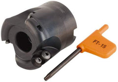 Kennametal - 50.8mm Cut Diam, 6mm Max Depth, 3/4" Arbor Hole, 3 Inserts, RD.. 12T3... Insert Style, Indexable Copy Face Mill - KDM200 Cutter Style, 50.04mm High, Series KDM - Benchmark Tooling
