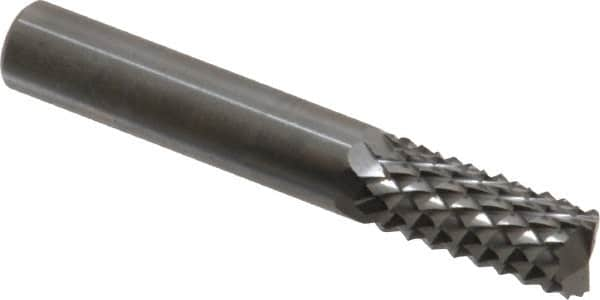 Accupro - 3/8" Diam, 1" LOC, Plain End, Solid Carbide Diamond Pattern Router Bit - Right Hand Cut, 2-1/2" OAL, 3/8" Shank Diam, Use on Fiberglass - Benchmark Tooling