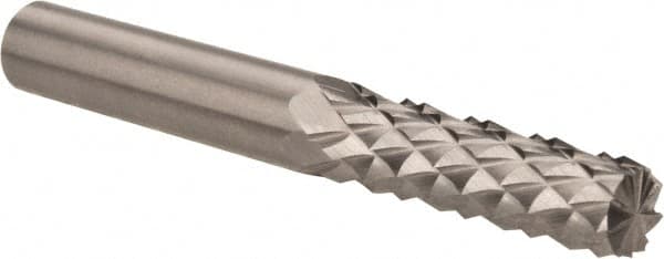 Accupro - 1/4" Diam, 3/4" LOC, Burr End, Solid Carbide Diamond Pattern Router Bit - Right Hand Cut, 2" OAL, 1/4" Shank Diam, Use on Fiberglass - Benchmark Tooling