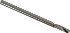 Accupro - 6mm Cutting Diam x 20mm Length of Cut, 1 Flute, Upcut Spiral Router Bit - Uncoated, Right Hand Cut, Solid Carbide, 64mm OAL x 6mm Shank Diam, Single Edge, 22° Helix Angle - Benchmark Tooling