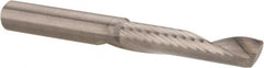 Accupro - 8mm Cutting Diam x 38mm Length of Cut, 1 Flute, Upcut Spiral Router Bit - Uncoated, Right Hand Cut, Solid Carbide, 76mm OAL x 8mm Shank Diam, Single Edge, 22° Helix Angle - Benchmark Tooling