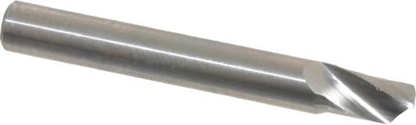 Accupro - 1/4" Cutting Diam x 3/8" Length of Cut, 1 Flute, Upcut Spiral Router Bit - Uncoated, Right Hand Cut, Solid Carbide, 2" OAL x 1/4" Shank Diam, Single Edge, 22° Helix Angle - Benchmark Tooling