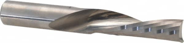 Accupro - 1/2" Cutting Diam x 1-5/8" Length of Cut, 1 Flute, Downcut Spiral Router Bit - Uncoated, Right Hand Cut, Solid Carbide, 3-1/2" OAL x 1/2" Shank Diam, Single Edge, 21° Helix Angle - Benchmark Tooling