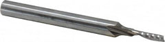 Accupro - 3mm Cutting Diam x 12mm Length of Cut, 1 Flute, Upcut Spiral Router Bit - Uncoated, Right Hand Cut, Solid Carbide, 64mm OAL x 6mm Shank Diam, Single Edge, 21° Helix Angle - Benchmark Tooling