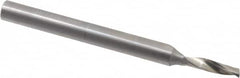 Accupro - 5mm Cutting Diam x 20mm Length of Cut, 1 Flute, Upcut Spiral Router Bit - Uncoated, Right Hand Cut, Solid Carbide, 95mm OAL x 8mm Shank Diam, Single Edge, 21° Helix Angle - Benchmark Tooling