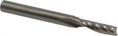 Accupro - 7/32" Cutting Diam x 3/4" Length of Cut, 1 Flute, Upcut Spiral Router Bit - Uncoated, Right Hand Cut, Solid Carbide, 2-1/2" OAL x 1/4" Shank Diam, Single Edge, 21° Helix Angle - Benchmark Tooling