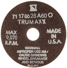 Tru-Maxx - 4" 60 Grit Aluminum Oxide Cutoff Wheel - 1/16" Thick, 3/4" Arbor, 9,070 Max RPM, Use with Stationary Tools - Benchmark Tooling