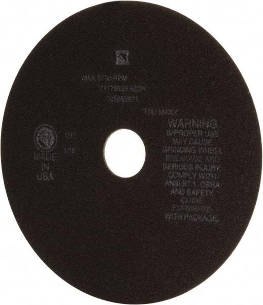 Tru-Maxx - 8" 46 Grit Aluminum Oxide Cutoff Wheel - 1/16" Thick, 1-1/4" Arbor, 4,536 Max RPM, Use with Stationary Tools - Benchmark Tooling