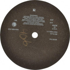 Tru-Maxx - 12" 46 Grit Aluminum Oxide Cutoff Wheel - 3/32" Thick, 1" Arbor, 3,024 Max RPM, Use with Stationary Tools - Benchmark Tooling