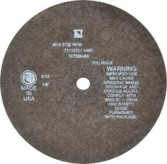 Tru-Maxx - 8" 46 Grit Aluminum Oxide Cutoff Wheel - 1/8" Thick, 5/8" Arbor, 4,536 Max RPM, Use with Stationary Tools - Benchmark Tooling