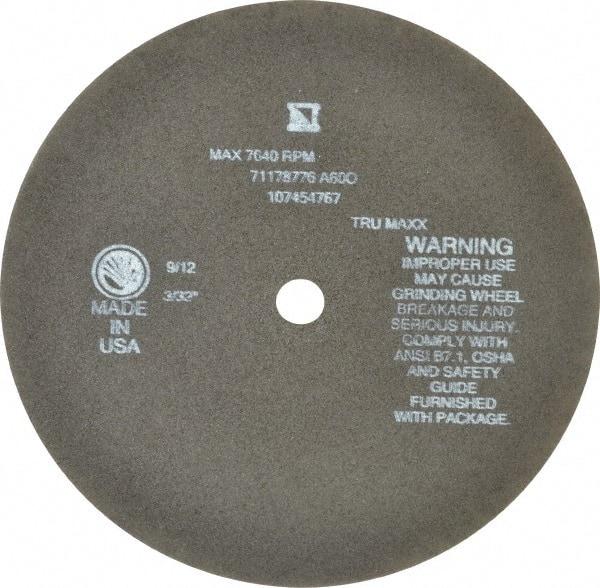 Tru-Maxx - 8" 60 Grit Aluminum Oxide Cutoff Wheel - 3/32" Thick, 5/8" Arbor, 4,536 Max RPM, Use with Stationary Tools - Benchmark Tooling