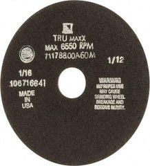 Tru-Maxx - 7" 60 Grit Aluminum Oxide Cutoff Wheel - 1/16" Thick, 1-1/4" Arbor, 5,184 Max RPM, Use with Stationary Tools - Benchmark Tooling