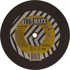 Tru-Maxx - 16" 36 Grit Aluminum Oxide Cutoff Wheel - 7/64" Thick, 1" Arbor, 3,820 Max RPM, Use with Chop Saws - Benchmark Tooling