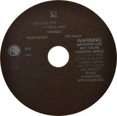 Tru-Maxx - 7" 60 Grit Aluminum Oxide Cutoff Wheel - 0.06" Thick, 1-1/4" Arbor, 8,731 Max RPM, Use with Stationary Tools - Benchmark Tooling