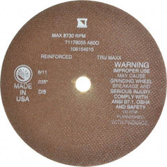 Tru-Maxx - 7" 60 Grit Aluminum Oxide Cutoff Wheel - 0.035" Thick, 5/8" Arbor, 8,731 Max RPM, Use with Stationary Tools - Benchmark Tooling