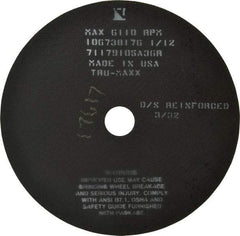Tru-Maxx - 10" 36 Grit Aluminum Oxide Cutoff Wheel - 3/32" Thick, 1-1/4" Arbor, 6,112 Max RPM, Use with Stationary Tools - Benchmark Tooling