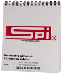SPI - Inspection Label - Legend: Not In Calibration System, English, Red & White, 2" Long x 1/2" High, No Coating - Benchmark Tooling