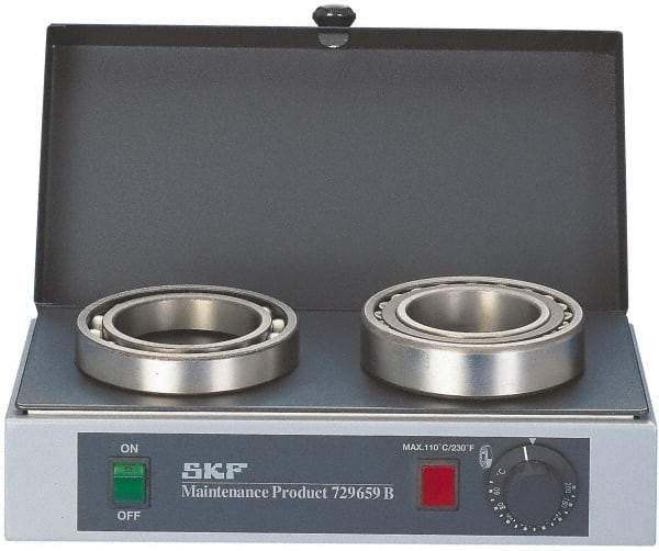 SKF - 16" Long x 10 Wide x 5" High, 110 Volt Hot Plate - 120 to 390°F, 1 Burner, 1000 Watt - Benchmark Tooling