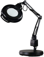 Electrix - 30 Inch, Spring Suspension, Desk Mounted, Fluorescent, Black, Magnifying Task Light - 22 Watt, 1.75x Magnification, 5 Inch Wide - Benchmark Tooling