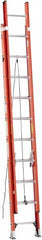 Werner - 20' High, Type IA Rating, Fiberglass Extension Ladder - 300 Lb Capacity, 17' Working Length, 18" Wide - Benchmark Tooling