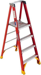 Werner - 144" 9 Step Ladder - 300 Lb Capacity, 120" Platform Height, 37-1/2" Base Width x 79" Depth - Benchmark Tooling