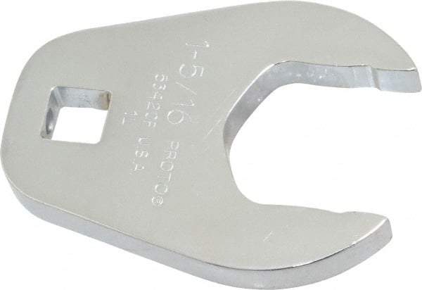 Proto - 1-5/16" 1/2" Drive Full Polish Chrome Open End Crowfoot Wrench - 2-19/32" Head Diam x 3/8" Head Thickness, 2-39/64" OAL - Benchmark Tooling