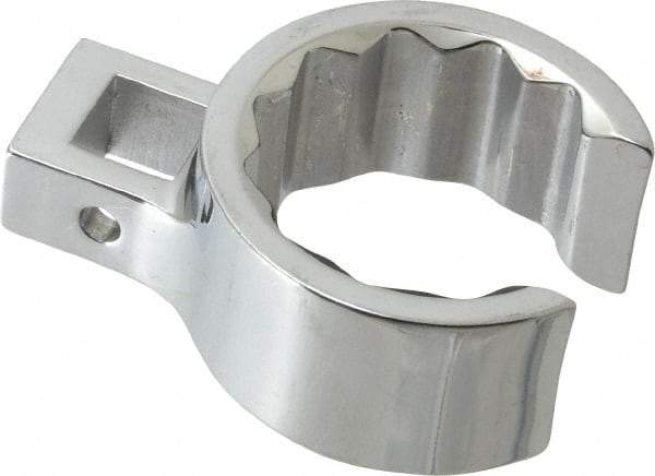 Proto - 1-7/16" 12 Point 1/2" Drive Full Polish Chrome Flare Nut Crowfoot Wrench - 2" Head Diam x 15/16" Head Thickness, 2.63" OAL - Benchmark Tooling