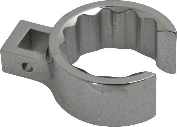 Proto - 1-1/2" 12 Point 1/2" Drive Full Polish Chrome Flare Nut Crowfoot Wrench - 2-1/16" Head Diam x 15/16" Head Thickness, 2-3/4" OAL - Benchmark Tooling