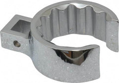 Proto - 1-9/16" 12 Point 1/2" Drive Full Polish Chrome Flare Nut Crowfoot Wrench - 2-5/32" Head Diam x 15/16" Head Thickness, 2.88" OAL - Benchmark Tooling