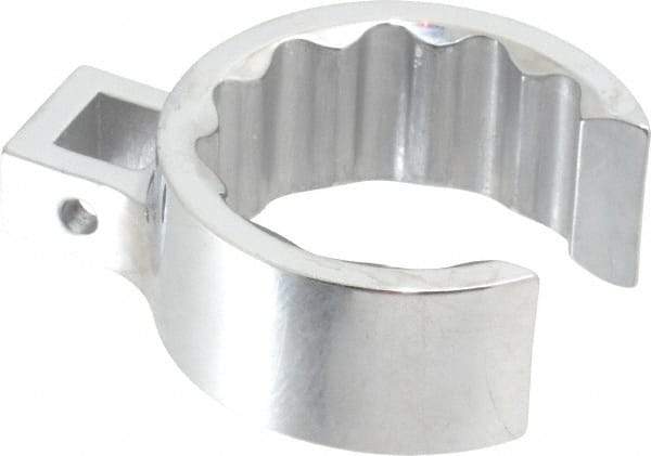 Proto - 1-3/4" 12 Point 1/2" Drive Full Polish Chrome Flare Nut Crowfoot Wrench - 2-3/8" Head Diam x 1" Head Thickness, 3.06" OAL - Benchmark Tooling