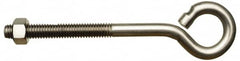 Gibraltar - 1/4-20, Stainless Steel Wire Turned Open Eye Bolt - 2-1/2" Thread Length, 1/2" ID x 15/16" OD, 4" Shank Length - Benchmark Tooling