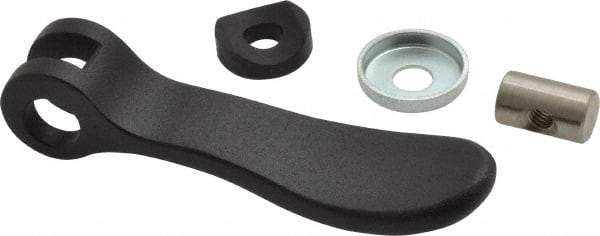 KIPP - #10-32, 0.71" Hub Diam, Black Powder Coat Cast Aluminum Adjustable Clamping Handle - Benchmark Tooling