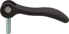 KIPP - 5/16-18, 1.06" Hub Diam, Black Powder Coat Cast Aluminum Adjustable Clamping Handle - 0.99" Stud Length - Benchmark Tooling