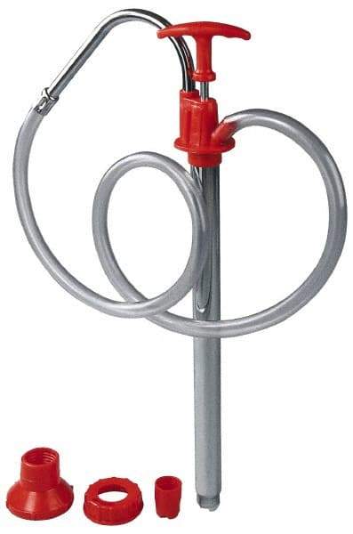 PRO-LUBE - Oil Lubrication Polyethylene Lever Hand Pump - For 5 Gal Container, Use with Antifreeze, Diesel Fuel, Engine Oil, Gear Oil & Light Fuel Oil, Do Not Use with Corrosive Media & Water-Based Media - Benchmark Tooling