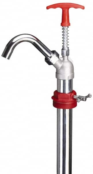 PRO-LUBE - Oil Lubrication 0.04 Strokes/oz Flow Steel & Cast Iron Lever Hand Pump - For 55 Gal Container, Use with High Viscosity Petroleum Based Media & Lacquer Thinner, Do Not Use with Corrosive Media, Gasoline & Water-Based Media - Benchmark Tooling