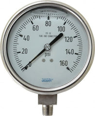 Wika - 4" Dial, 1/4 Thread, 0-160 Scale Range, Pressure Gauge - Lower Connection Mount, Accurate to 1% of Scale - Benchmark Tooling