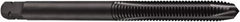 DORMER - 3/8-16 UNC, 2 Flute, Oxide Finish, Powdered Metal Spiral Point Tap - Plug Chamfer, Right Hand Thread, 2-15/16" OAL, 0.602" Thread Length, 0.381" Shank Diam, 3B Class of Fit, Series E026 - Exact Industrial Supply