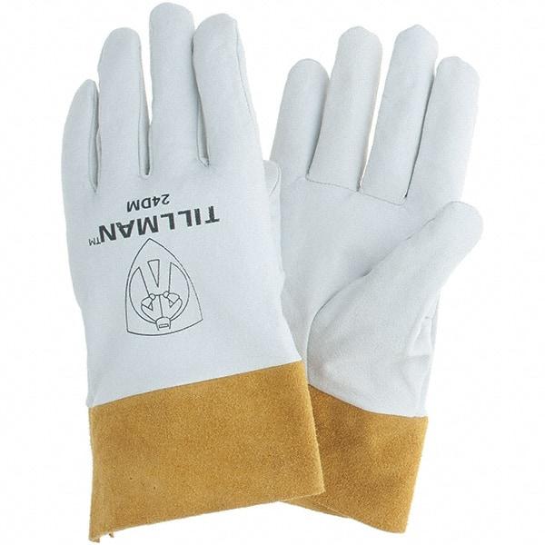 TILLMAN - Welder's & Heat Protective Gloves - 2"CUFF WHT/GLD MED 1PR KIDSKIN TIG WELDING GLV - Benchmark Tooling