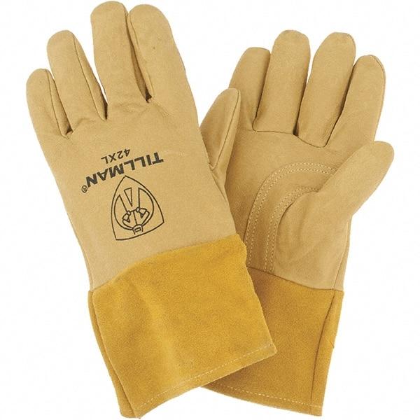 TILLMAN - Welder's & Heat Protective Gloves - MP(XL)TOP GRAIN PIGSKIN,4" CUFF GLOVES - Benchmark Tooling