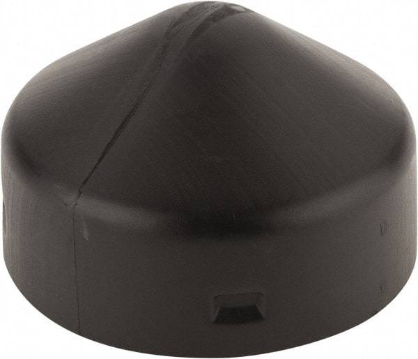 Eagle - 6-1/2" Wide x 6-1/2" Deep x 6-1/2" High, 5-5/8" Bollard Cap - Black, HDPE, 1 Lb, Smooth Surface - Benchmark Tooling