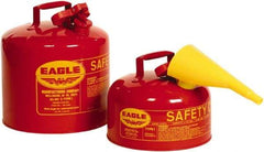 Eagle - 1 Gal Galvanized Steel Type I Safety Can - 8" High x 9" Diam, Red - Benchmark Tooling